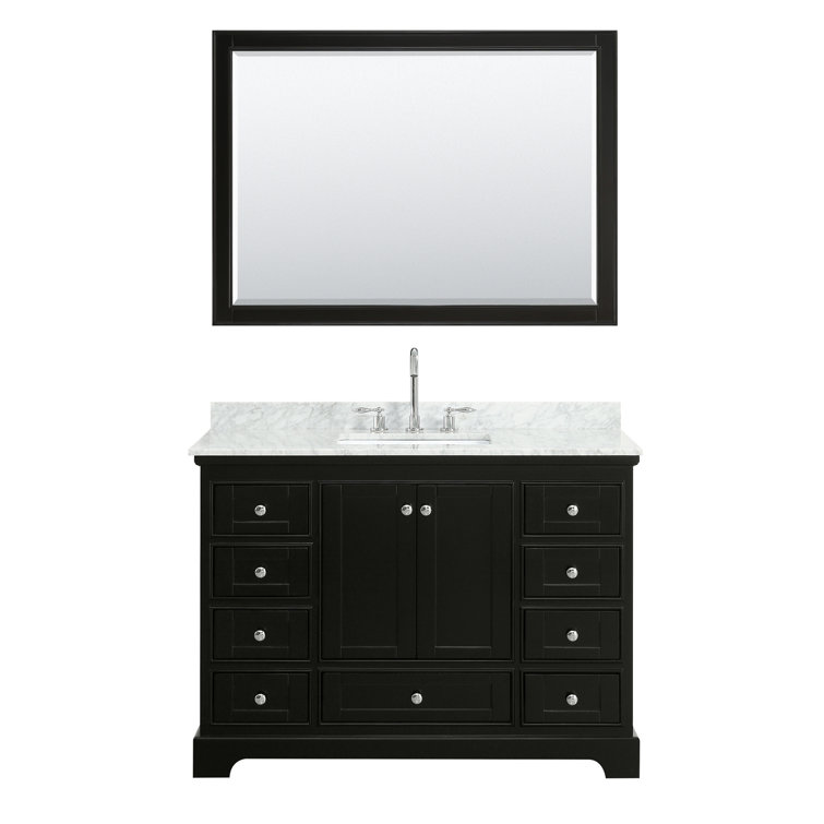 Wyndham Collection Deborah 48" Single Bathroom Vanity Set with Mirror